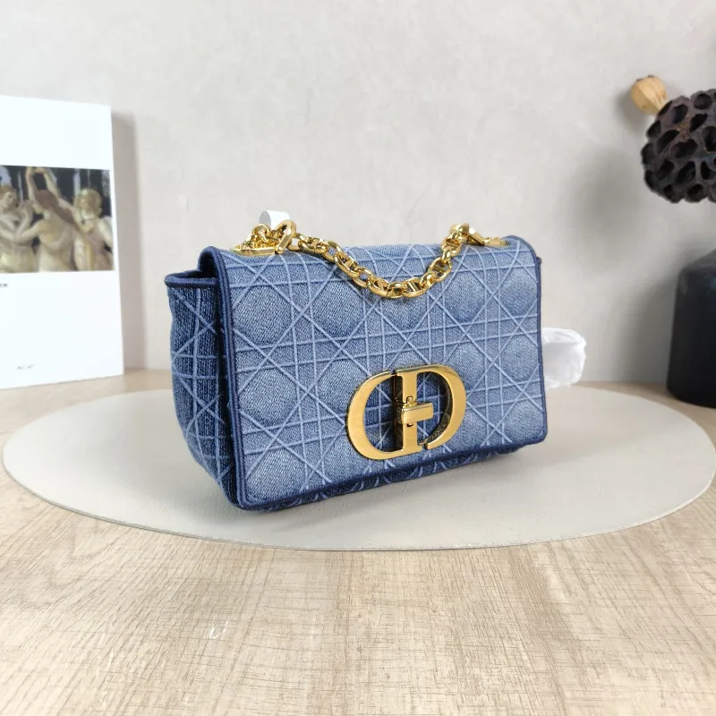 DIOR Crossbody Bag Caro Chain Bag Blue Small 20 × 7 × 13.5 cm — cover view 2 of 5