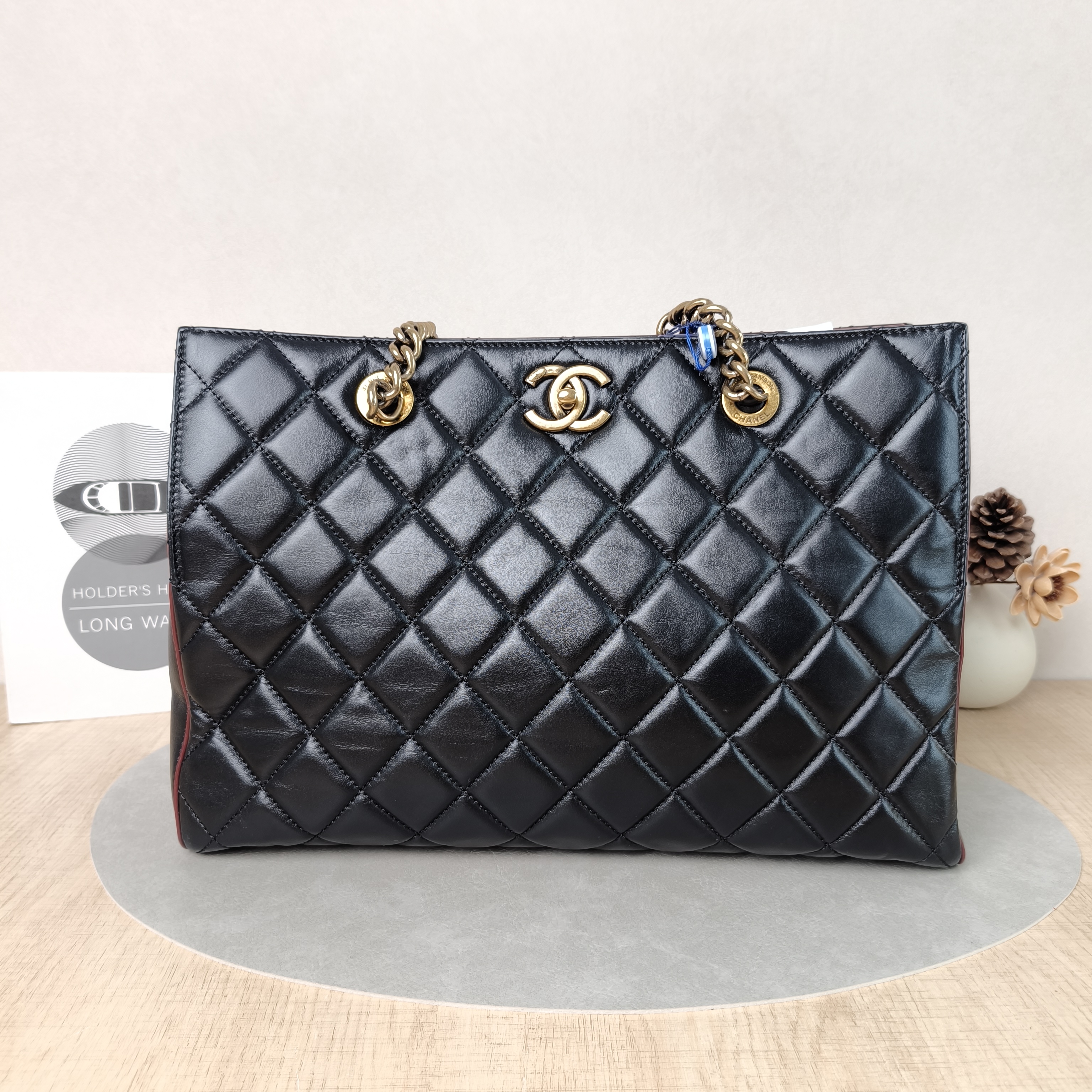 Chanel Shoulder Bag tote Black Lambskin One Size35.5 × 12 × 24 cm