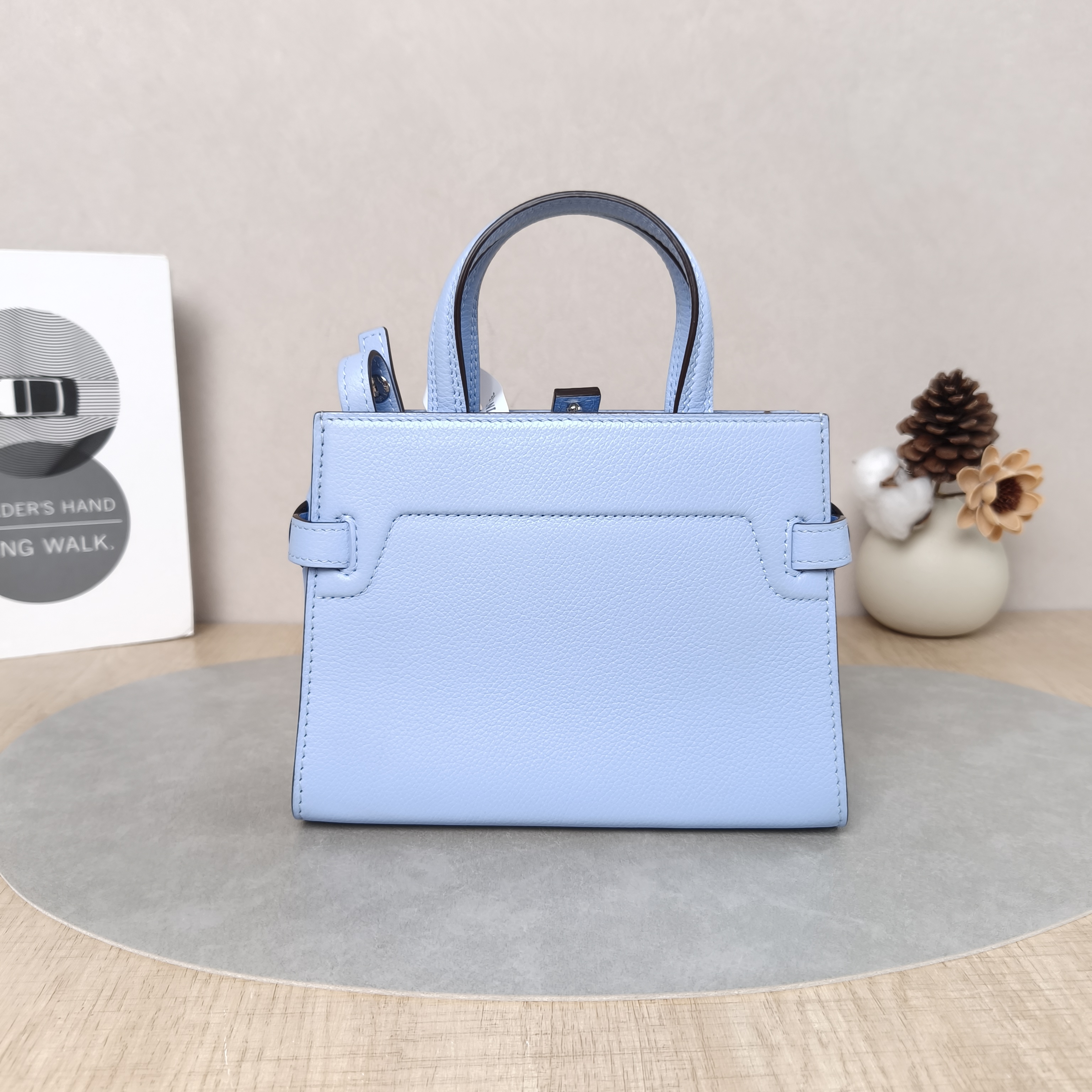 DELVAUX Crossbody Bag Tempete Crush Top Handle Bag Blue Calfskin Small18.5 × 6 × 15 cm — cover view 5 of 5