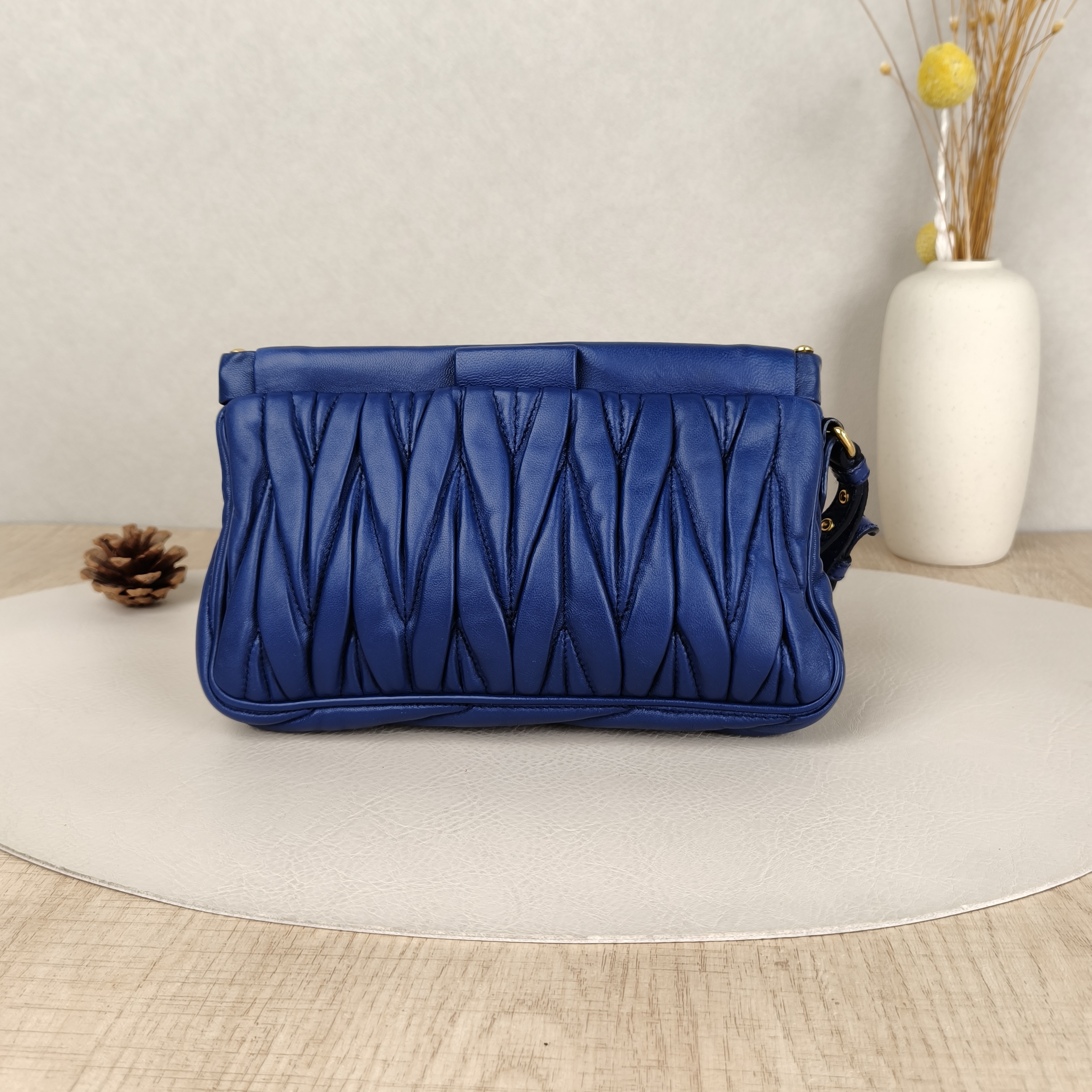 Miumiu Wallet Clutch Wallet Blue Lambskin 21 × 2.5 × 13.5 cm — cover view 2 of 5