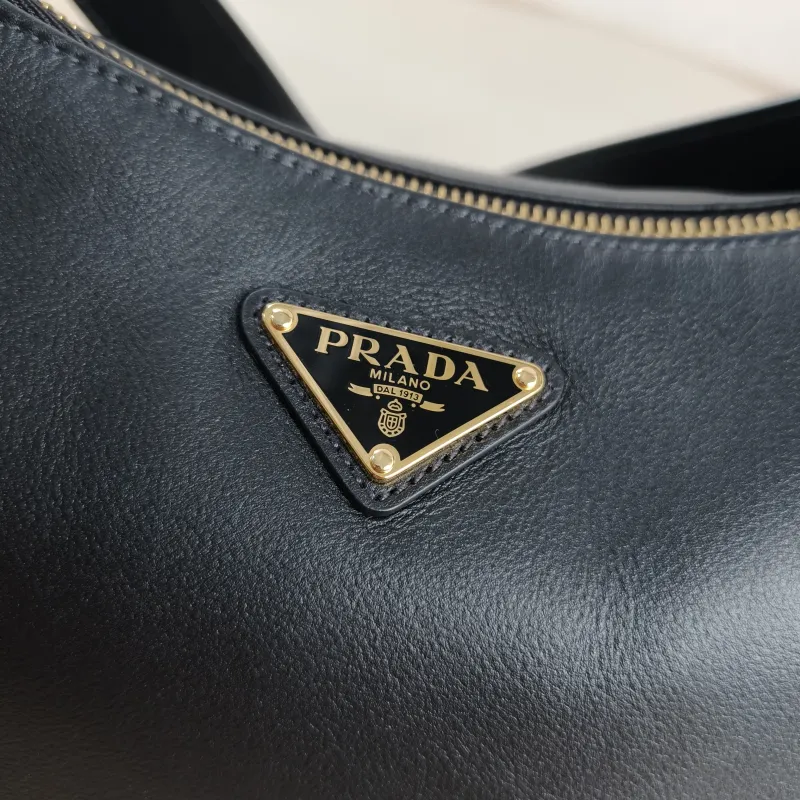 PRADA Shoulder Bag Aimée Black Calfskin One Size 38 × 11 × 22 cm — detail view 11 of 11