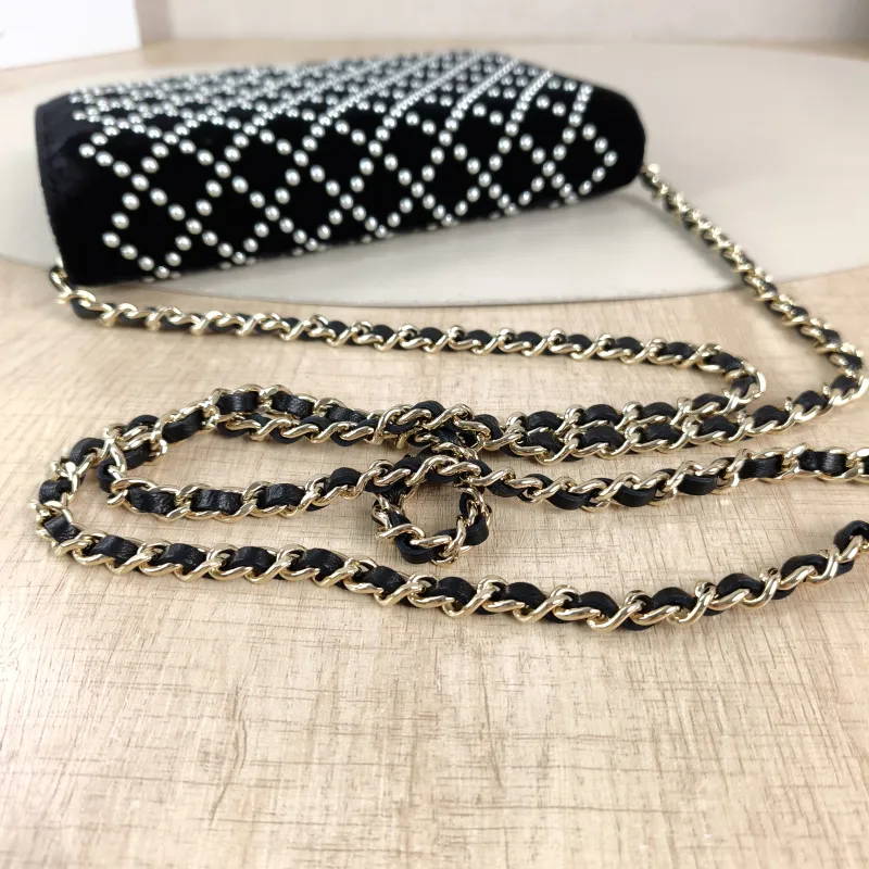 Chanel Crossbody Bag CF Pearl WOC Black Mini 19.2 × 3.5 × 12.3 cm 24 — detail view 2 of 13