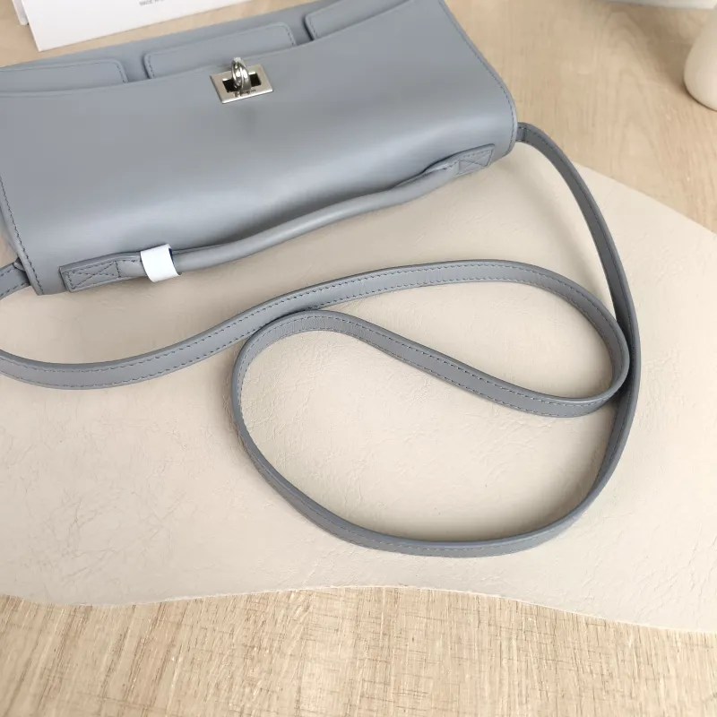 BALENCIAGA Crossbody Bag bel air Top Handle Crossbody Bag Grey Calfskin 27 × 5 × 14 cm — detail view 1 of 11