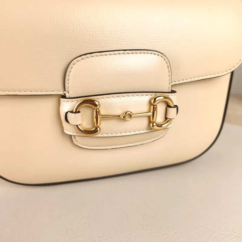 GUCCI Crossbody Bag Horsebit 1955 Horsebit Small Beige Calfskin Small 20.5 × 5 × 14.5 cm — detail view 9 of 9