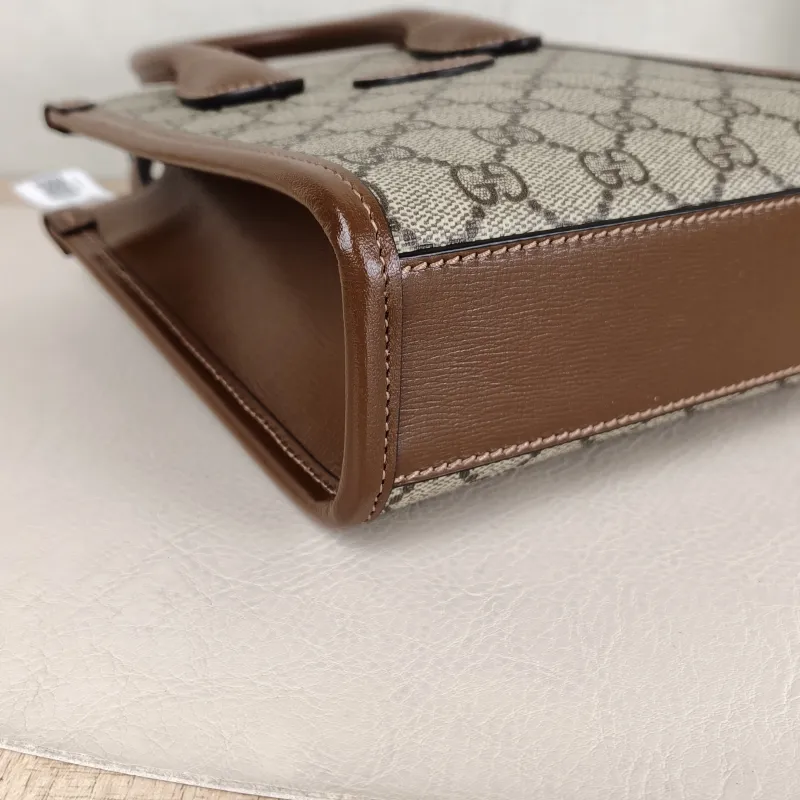 GUCCI Crossbody Bag GG Retro Collection Tote Bag Brown PVC Mini 16 × 7 × 20 cm — detail view 7 of 11