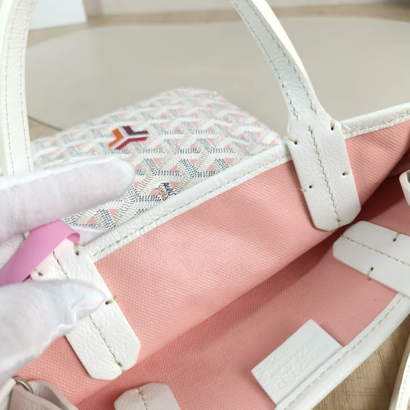 GOYARD Crossbody Bag poitiers y Tote Bag White PVC Small 21 × 1 × 24 cm — detail view 4 of 13