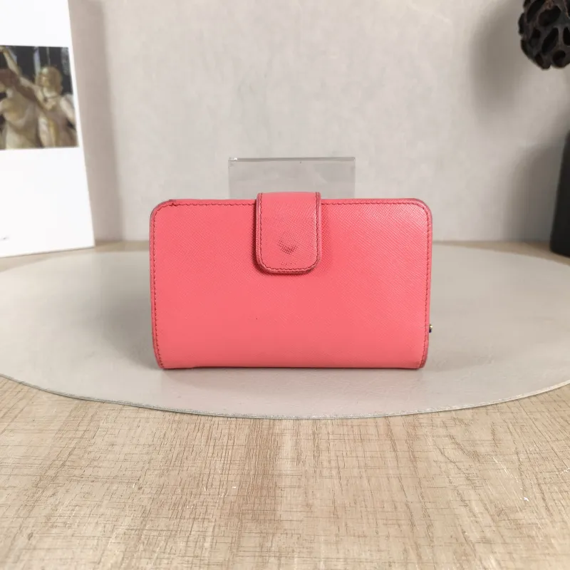 PRADA Wallet Edition Wallet Pink Calfskin One Size 14 × 3 × 9 cm — cover view 4 of 4