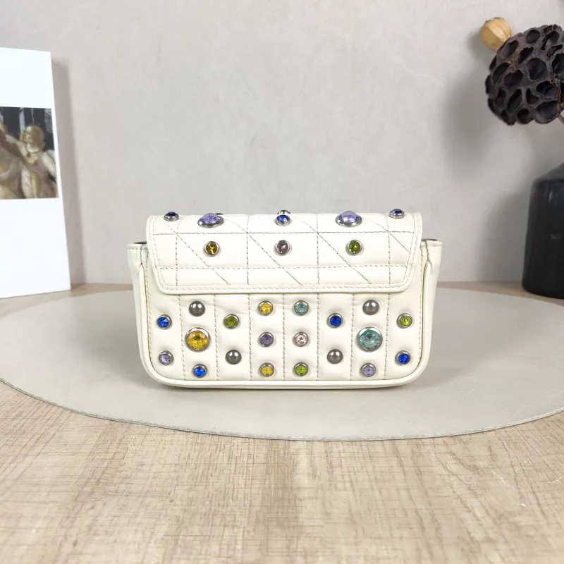 GUCCI Crossbody Bag GG Marmont Mini Marmont Mini White Calfskin Mini 16.5 × 4.5 × 9.5 cm — cover view 3 of 5