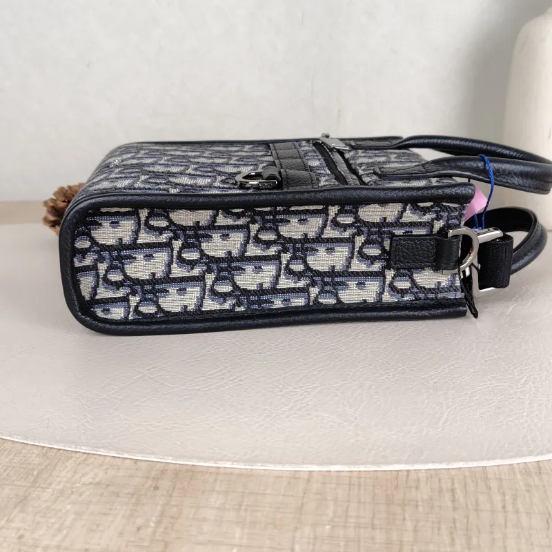 DIOR Crossbody Bag Safari North-South Beige · Black Mini 14 × 6.5 × 19 cm — detail view 1 of 10