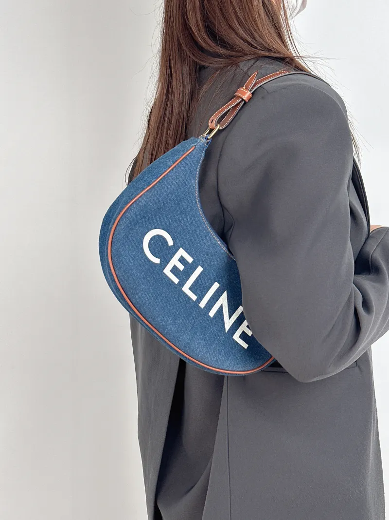 CELINE Shoulder Bag AVA Blue 24.5 × 7 × 16 cm — on-model view 2 of 2