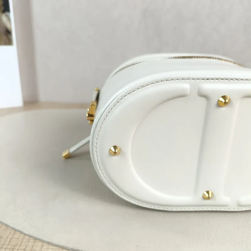 DIOR Crossbody Bag Vanity Cosmetic Bag White Lambskin One Size 16 × 9.5 × 11.5 cm — detail view 4 of 13