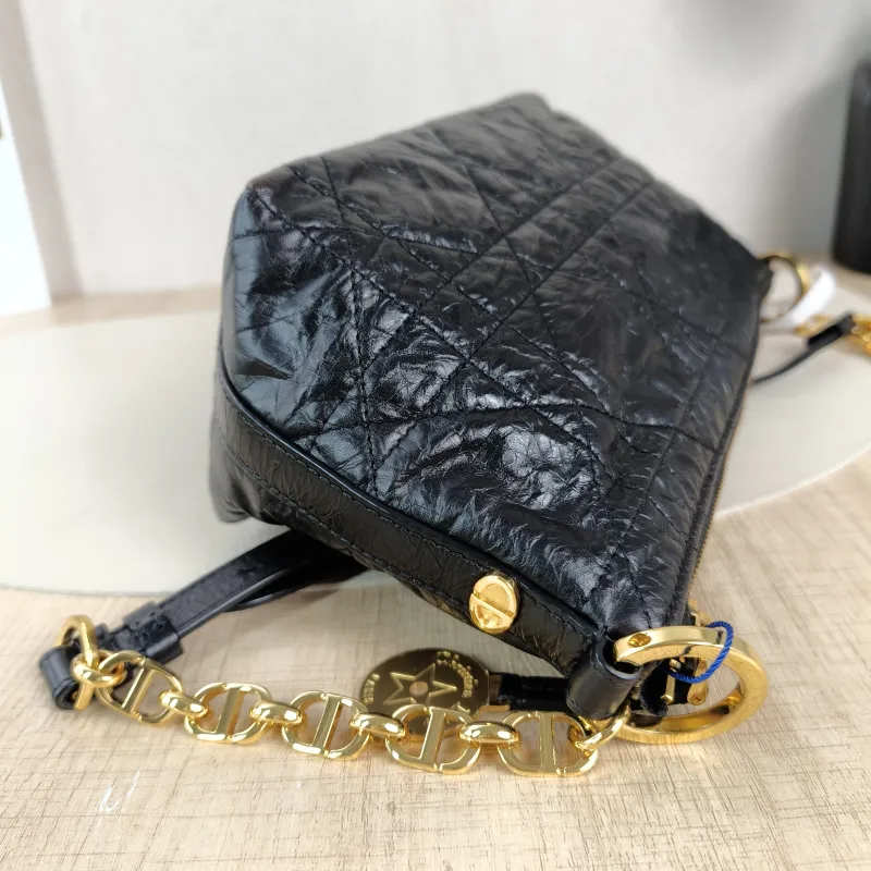 DIOR Shoulder Bag star Hobo Vanity Case Bag Black Calfskin One Size22 × 10 × 14.5 cm — detail view 6 of 9