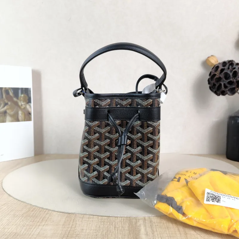 GOYARD Crossbody Bag Petit Flot Black ine Canvas Mini 12 × 10 × 17.5 cm — cover view 2 of 6