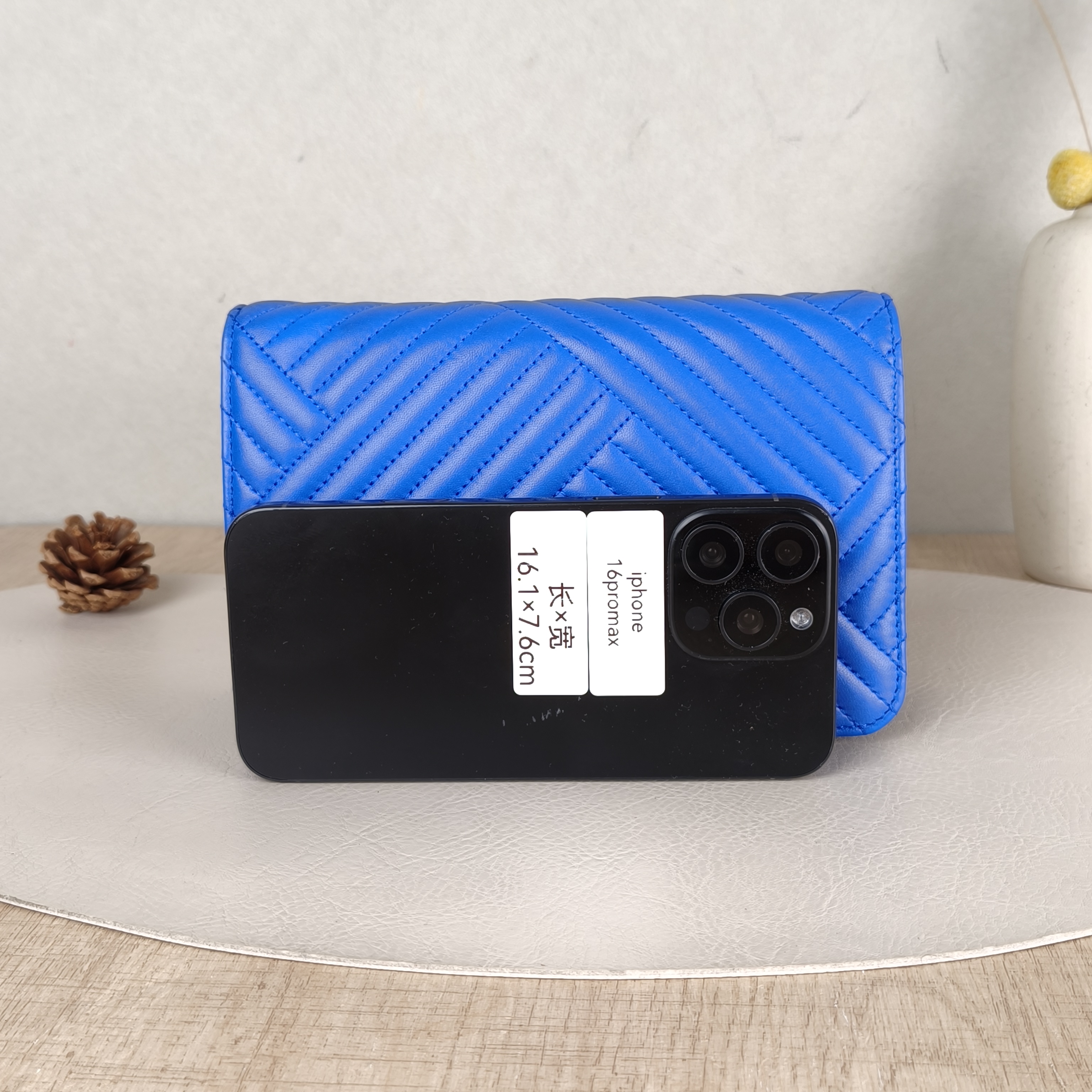 Chanel Crossbody Bag Classic Flap WOC CF WOCWOC Bag V Blue Lambskin 19.2 × 3.5 × 12.3 cm — cover view 5 of 5