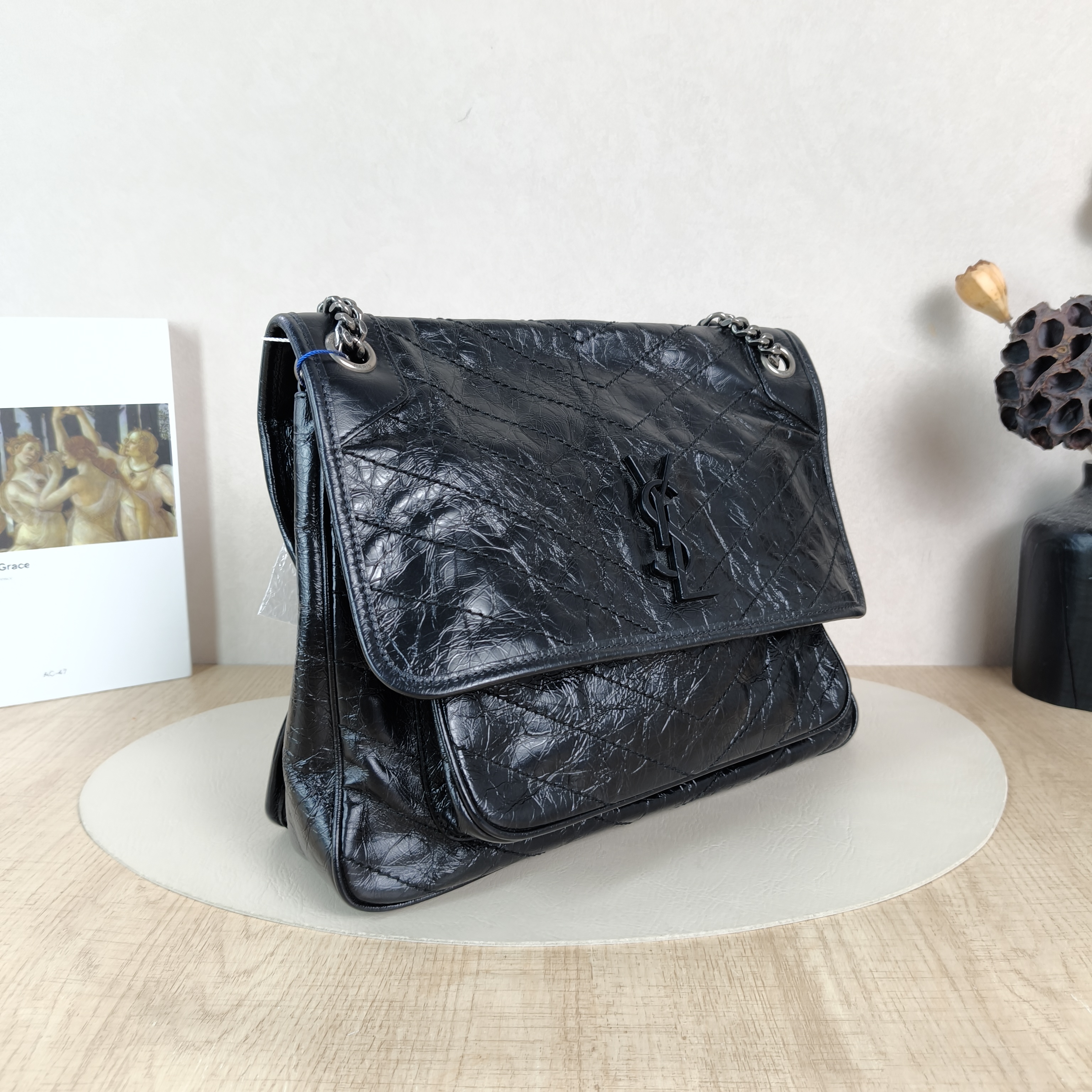 SAINT LAURENT Crossbody Bag Niki D Waxed Leather Calfskin Large32 × 9 × 23 cm — cover view 2 of 5