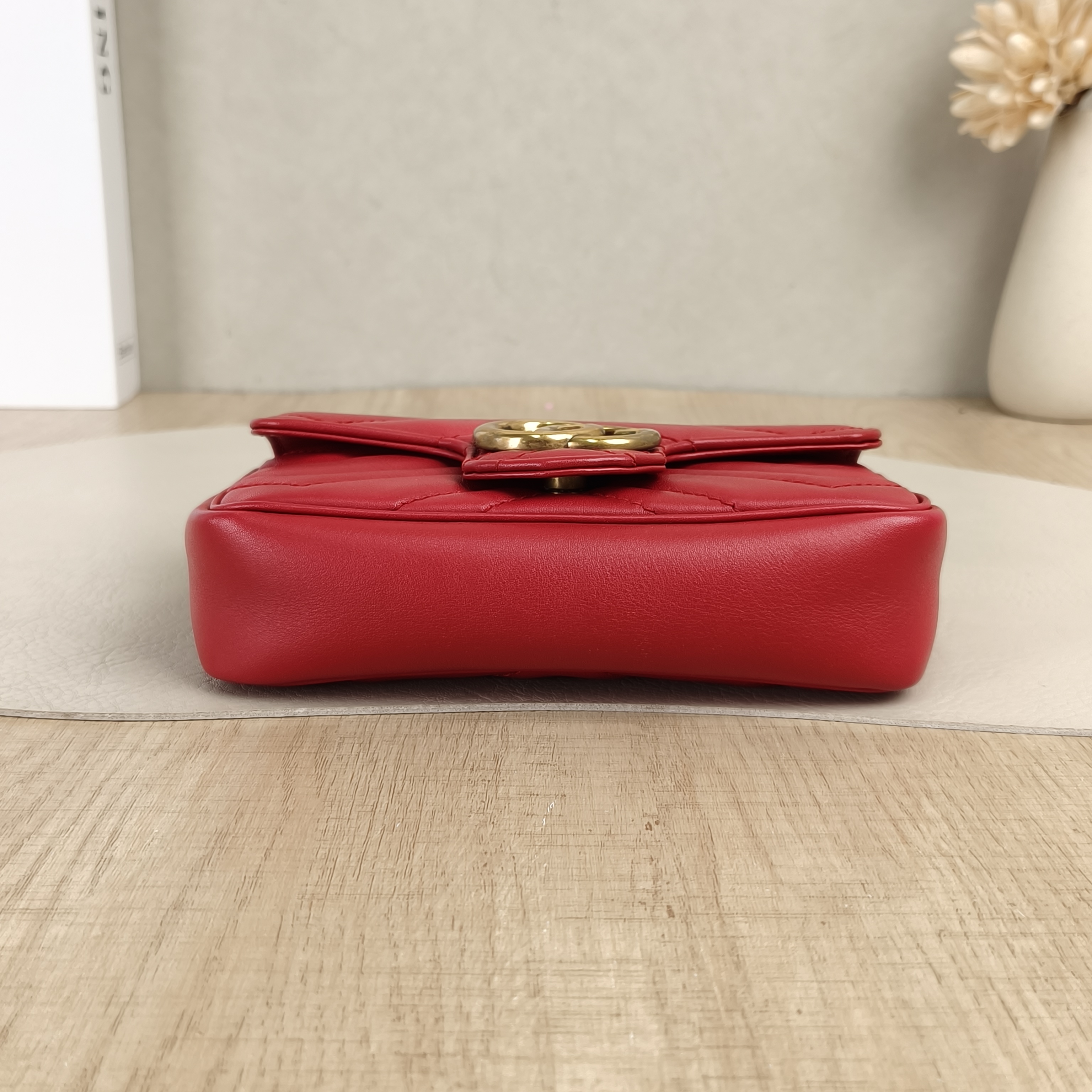 GUCCI Crossbody Bag GG Marmont Mini Marmont Mini Red Calfskinmini16.5 × 4.5 × 9.5 cm — cover view 3 of 6