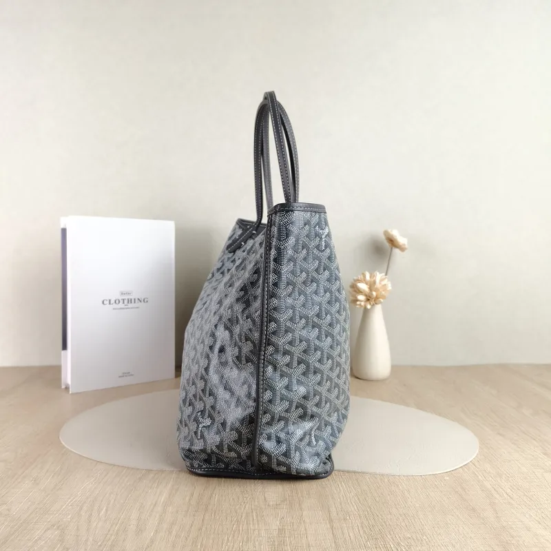 GOYARD Shoulder Bag SAINT LOUIS Shopping Tote Grey PVC Small 34 × 15 × 28 cm — detail view 10 of 10