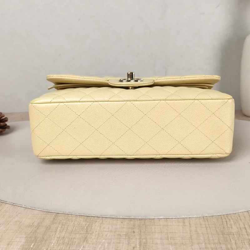 Chanel Crossbody Bag Classic Flap CF Yellow Grained Calfskin Small 23 × 6 × 14.5 cm — cover view 4 of 5