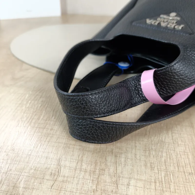 PRADA Shoulder Bag Black Calfskin Mini 18 × 9 × 16 cm — detail view 5 of 11