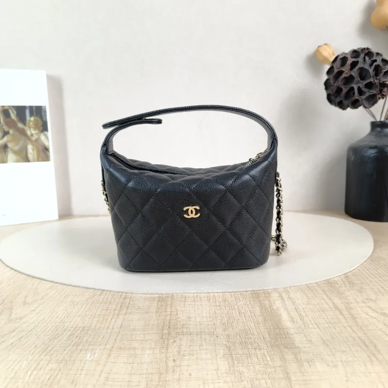 Chanel Crossbody Bag Crossbody Bag Black Calfskin One Size 21.5 × 7.5 × 19 cm