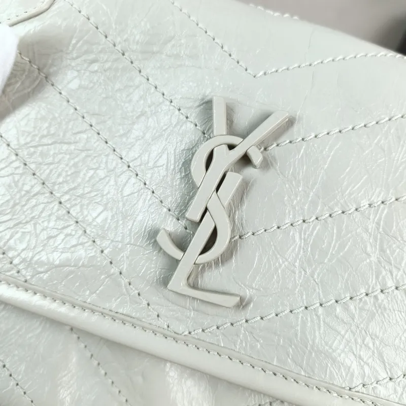 SAINT LAURENT Crossbody Bag Niki D White Waxed Leather Small 21 × 7.5 × 16 cm — detail view 9 of 12