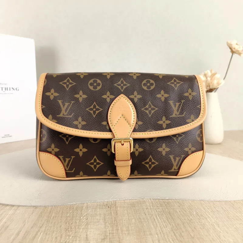 Louis Vuitton Crossbody Bag Diane Baguette Bag Shoulder Strap PVC Small 24 × 9 × 15 cm