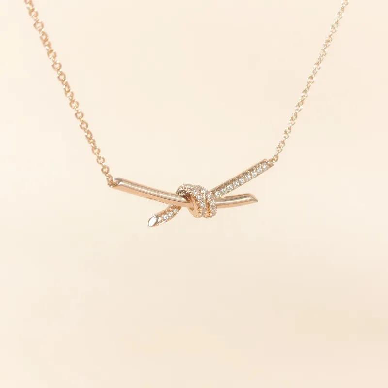 Tiffany&Co. Necklace Knot Collection Necklace Rose Gold Diamond18KR ose Gold Large 42cm — cover view 6 of 10