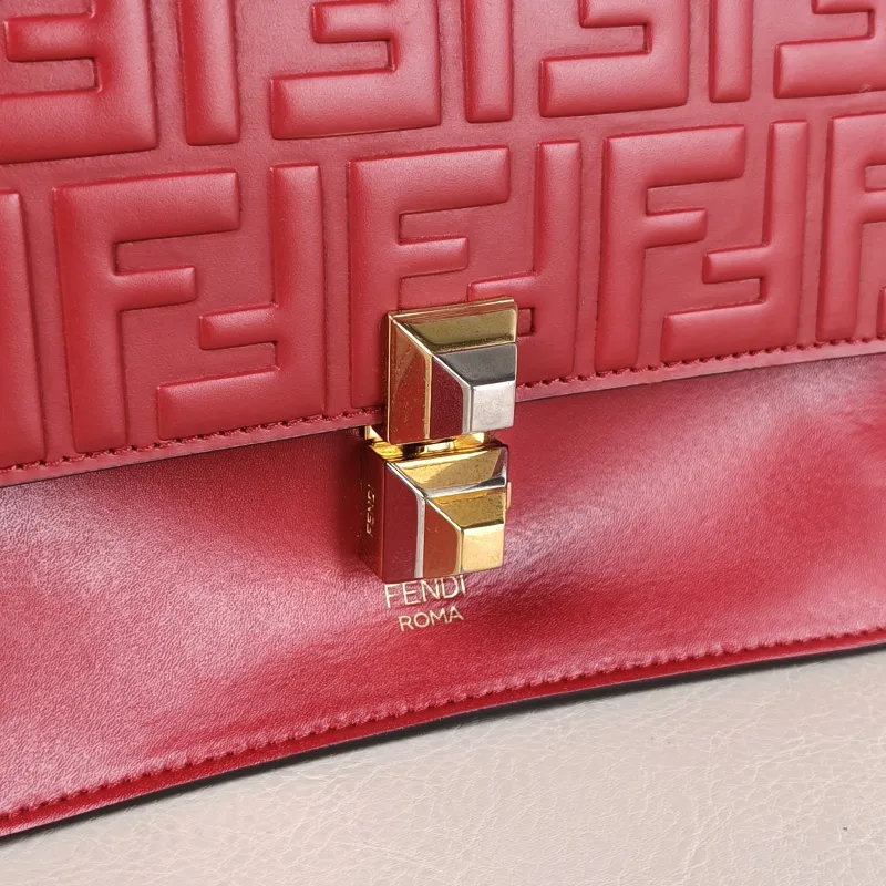 FENDI Crossbody Bag Crossbody Bag Red Calfskin One Size 19 × 7 × 15 cm — detail view 11 of 13