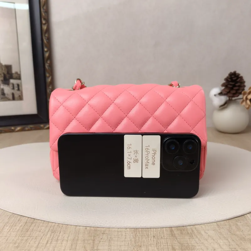 Chanel Crossbody Bag Classic Flap Large Mini CF Mini Pink Lambskin mini20 × 6 × 12 cm — cover view 11 of 11