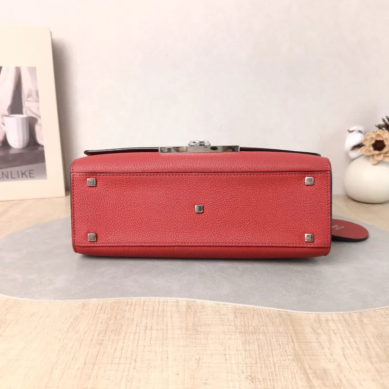 Moynat Crossbody Bag rejane Top Handle Crossbody Bag Red Calfskin Small 26 × 11 × 18 cm — cover view 3 of 6