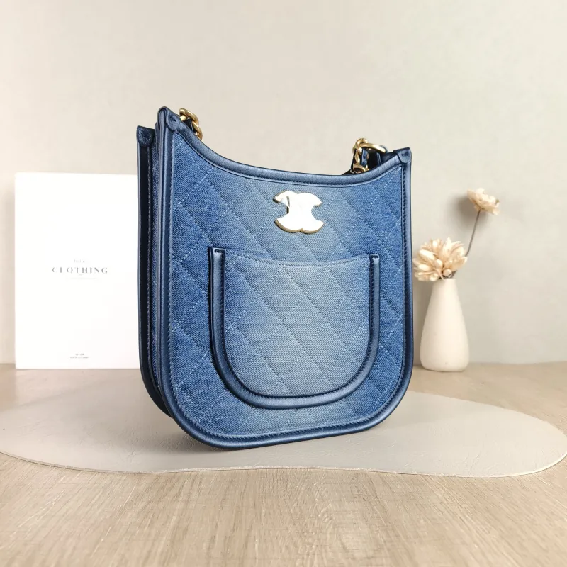 Chanel Crossbody Bag Hobo Blue One Size 22 × 6 × 24 cm — cover view 2 of 5