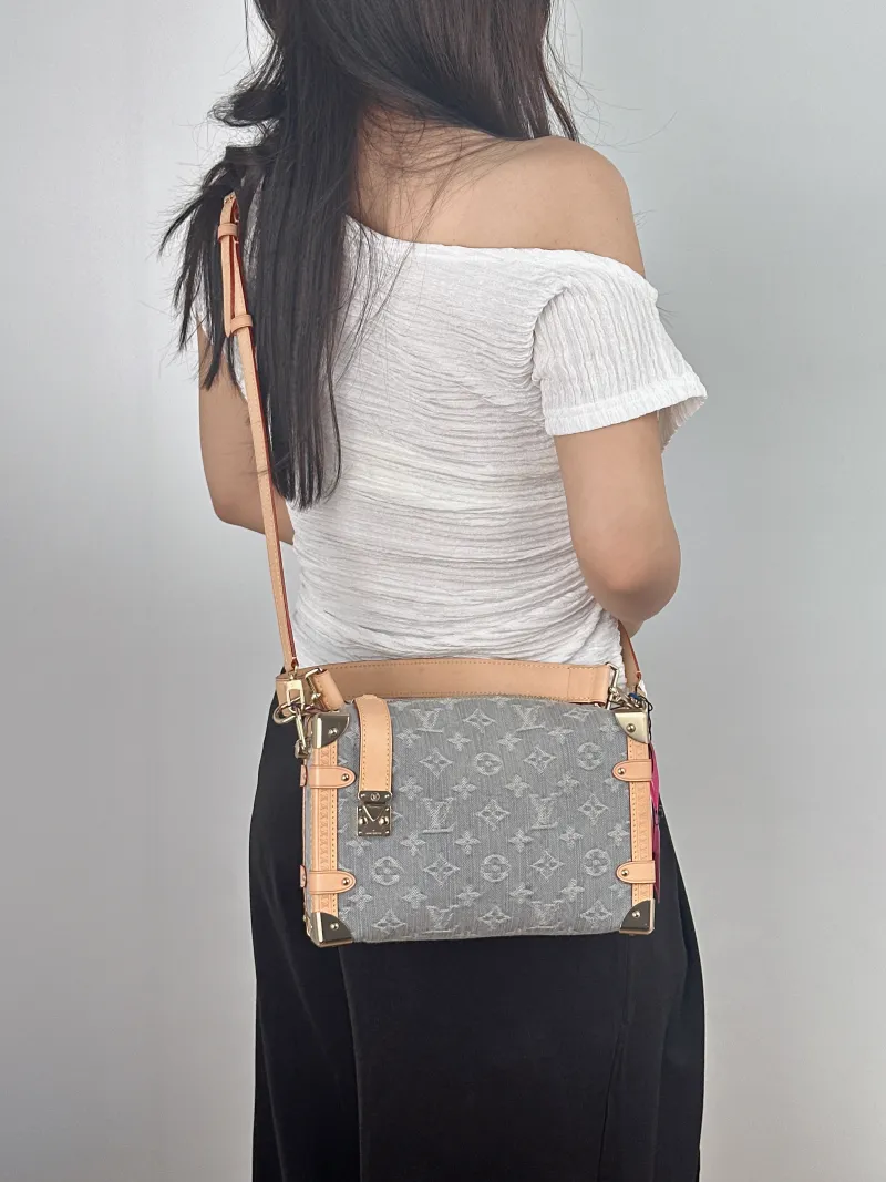 Louis Vuitton Crossbody Bag Side Trunk Box Grey Medium 23.5 × 8.5 × 16 cm — on-model view 2 of 2
