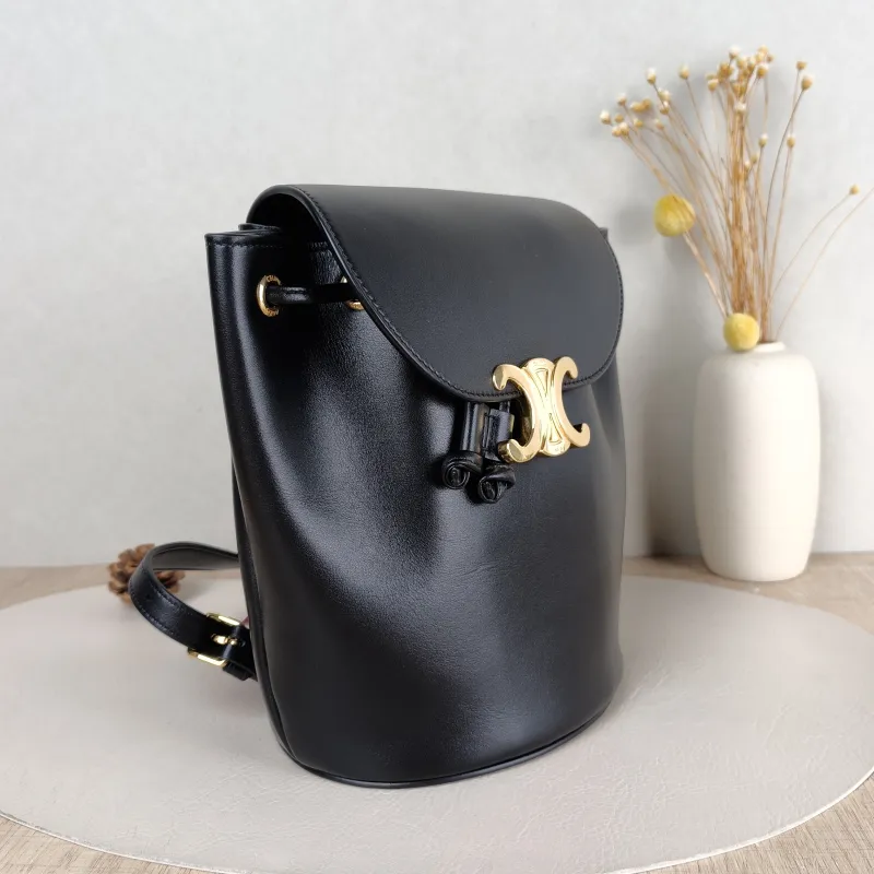 CELINE Backpack BONNIE Backpack Black Calfskin One Size 18 × 13 × 25 cm — cover view 3 of 5