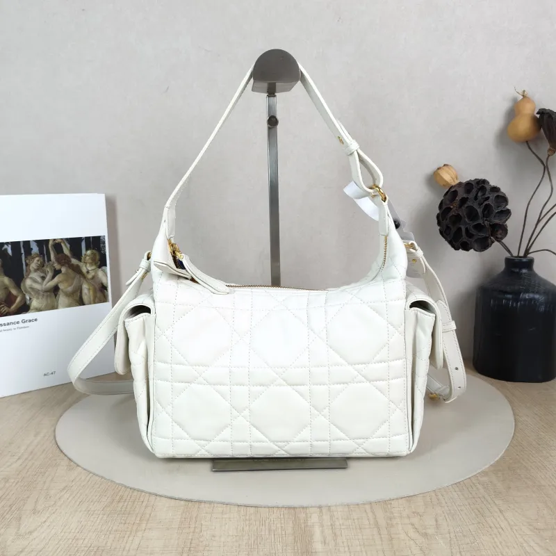 DIOR Crossbody Bag D-Dream White Lambskin Medium 28 × 10 × 16 cm — cover view 2 of 6