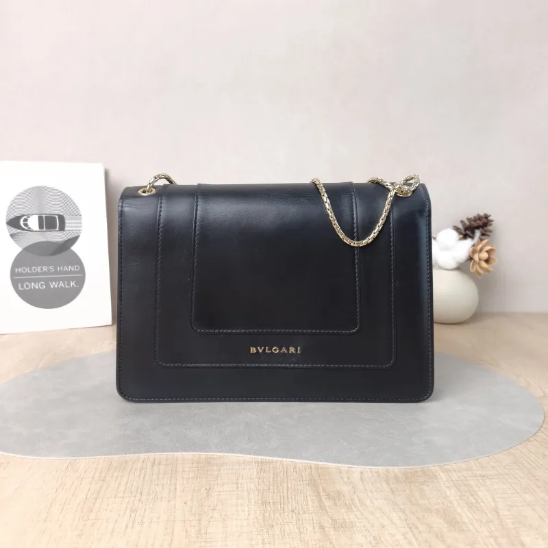 Bvlgari Shoulder Bag Serpenti Forever Collection Crossbody Bag Black Calfskin Medium 27.5 × 7 × 18 cm — cover view 2 of 5