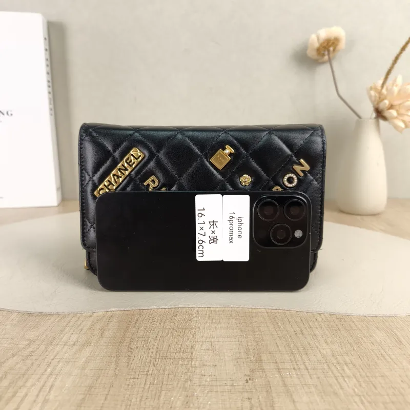 Chanel Crossbody Bag Classic Flap WOC CF WOCWOC Bag Edition Black Lambskinmini19.2 × 3.5 × 12.3 cm — cover view 3 of 6