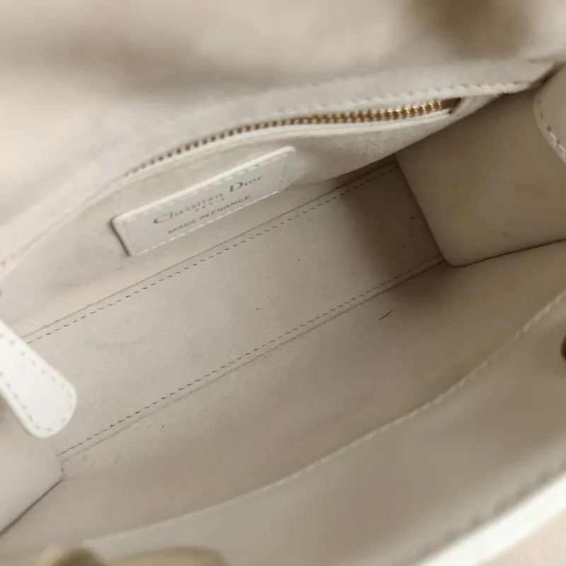 DIOR Crossbody Bag Lady Lady Dior Bag White Lambskin Mini 17 × 7 × 15 cm — detail view 10 of 11