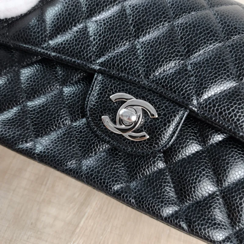 Chanel Crossbody Bag Classic Flap CF Black Grained Calfskin Small 23 × 6 × 14.5 cm Conditioned — detail view 11 of 13