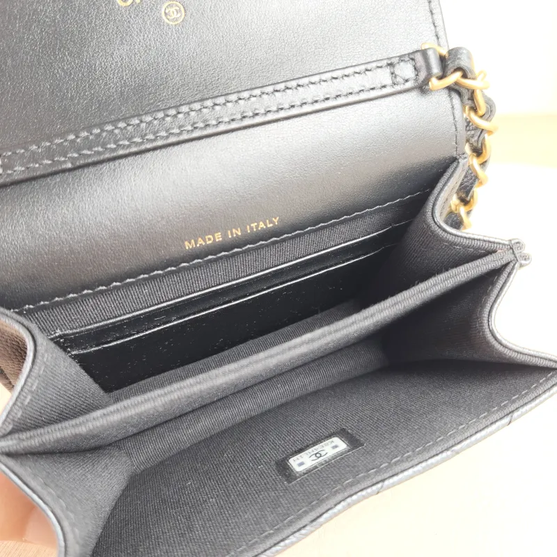 Chanel Crossbody Bag C logo woc Crossbody Bag Black Grained Calfskin One Size 13 × 5.5 × 10 cm — detail view 7 of 12