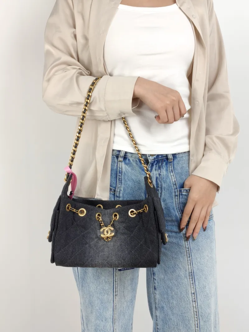 Chanel Crossbody Bag 25Bag Black Mini 22 × 12.5 × 20 cm — on-model view 1 of 2