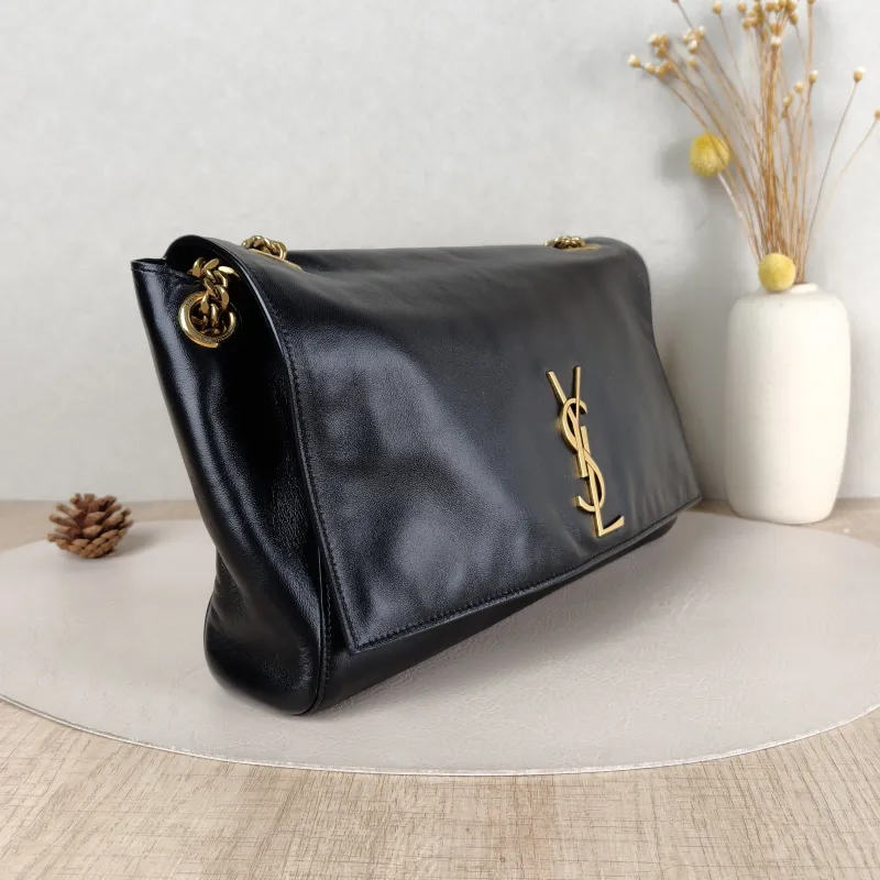 SAINT LAURENT Crossbody Bag Kate Chain Bag Black Calfskin Medium 28.5 × 6 × 20 cm — cover view 5 of 5