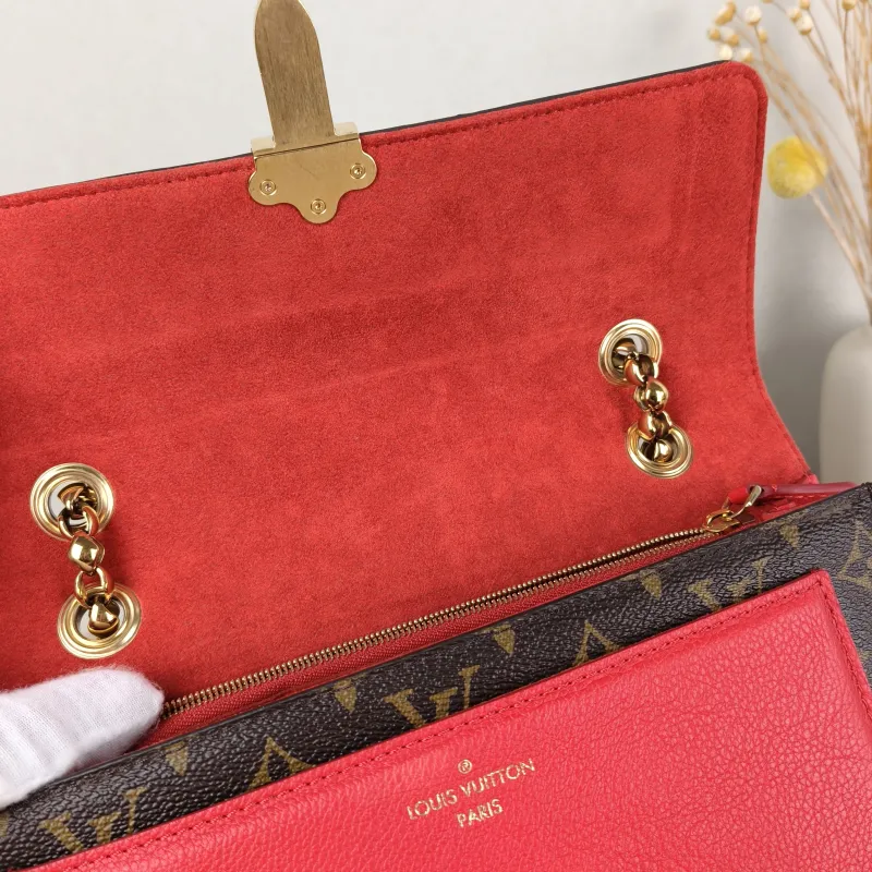 Louis Vuitton Crossbody Bag VICTOIRE Red PVC · Calfskin One Size 27 × 10 × 17 cm — detail view 9 of 10