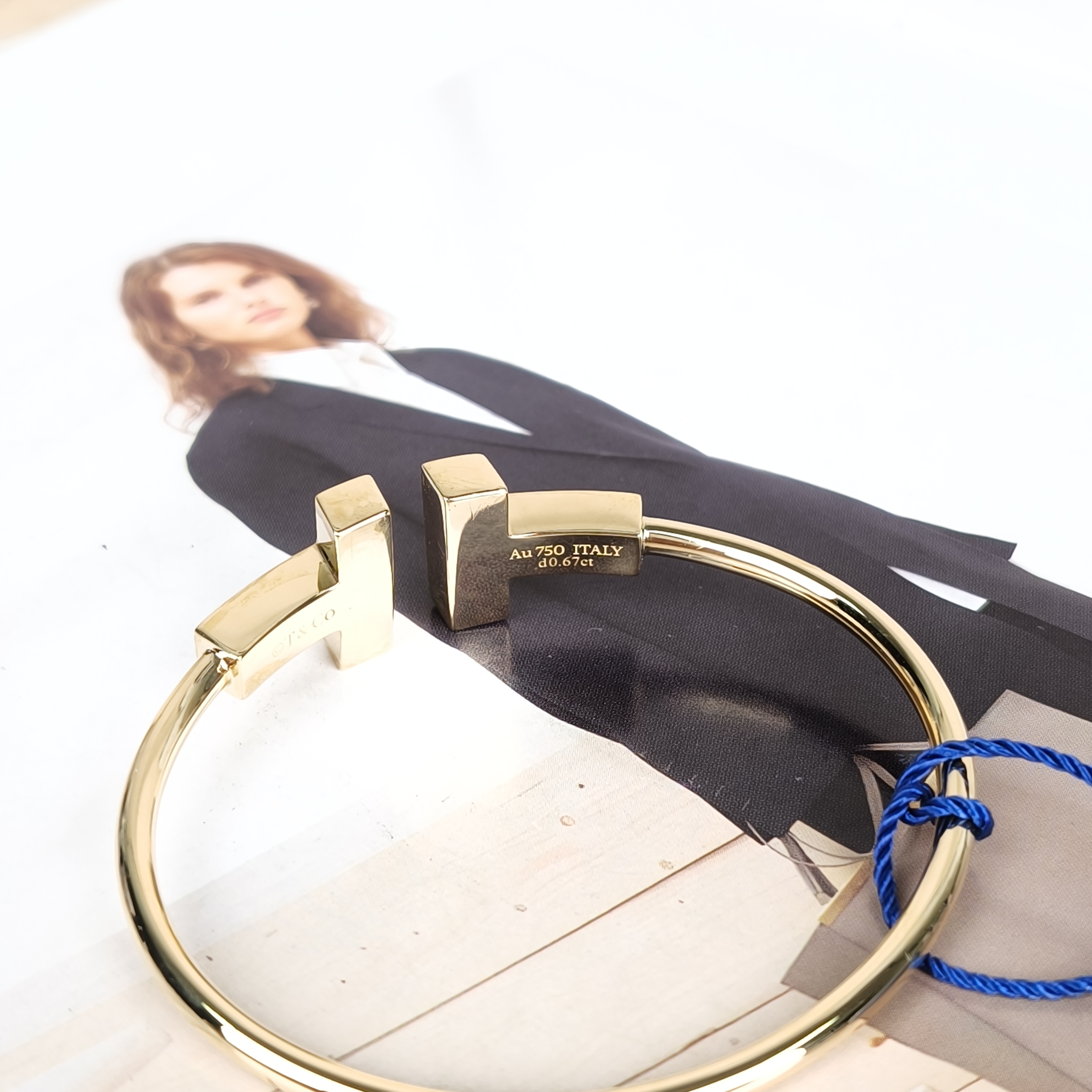 Tiffany&Co. Bangle TC ollection T Bangle Yellow Gold 18KY ellow Gold Diamond16cm — cover view 9 of 9