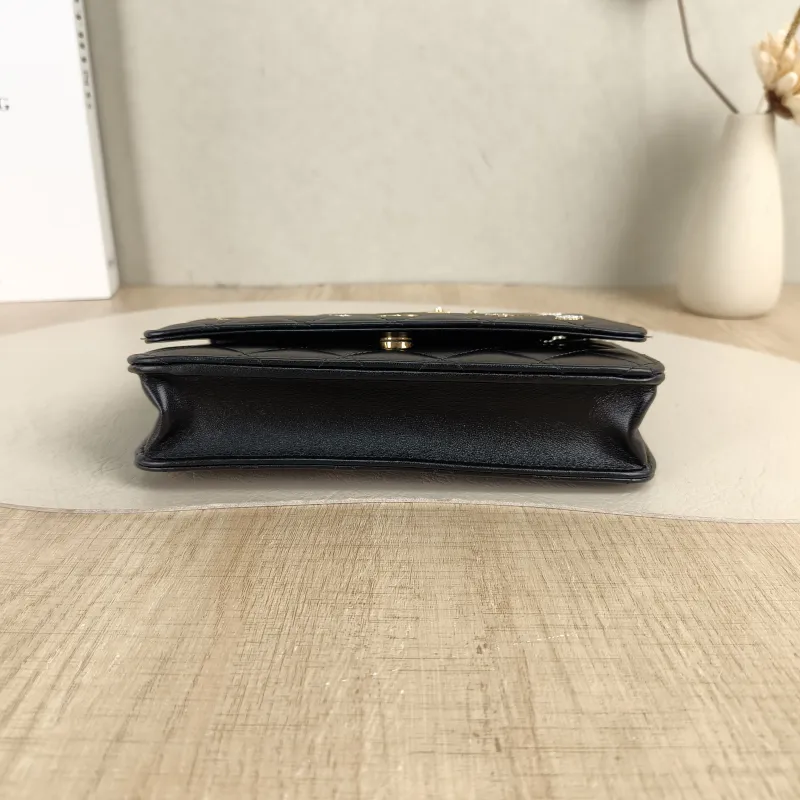 Chanel Crossbody Bag Classic Flap WOC CF WOCWOC Bag Edition Black Lambskinmini19.2 × 3.5 × 12.3 cm — cover view 5 of 6