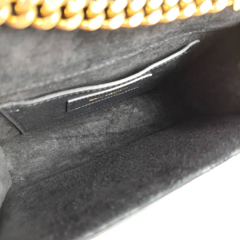 SAINT LAURENT Crossbody Bag KATE Edition Black with Gold-Tone Hardware Patent Leather Mini 17 × 5 × 11.5 cm — detail view 4 of 8
