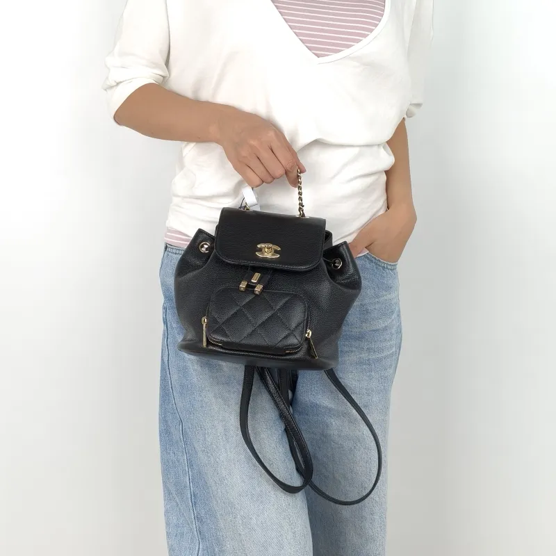 Chanel Backpackaffinity Backpack Black Calfskin Small20 × 14 × 22 cm — on-model view 1 of 3