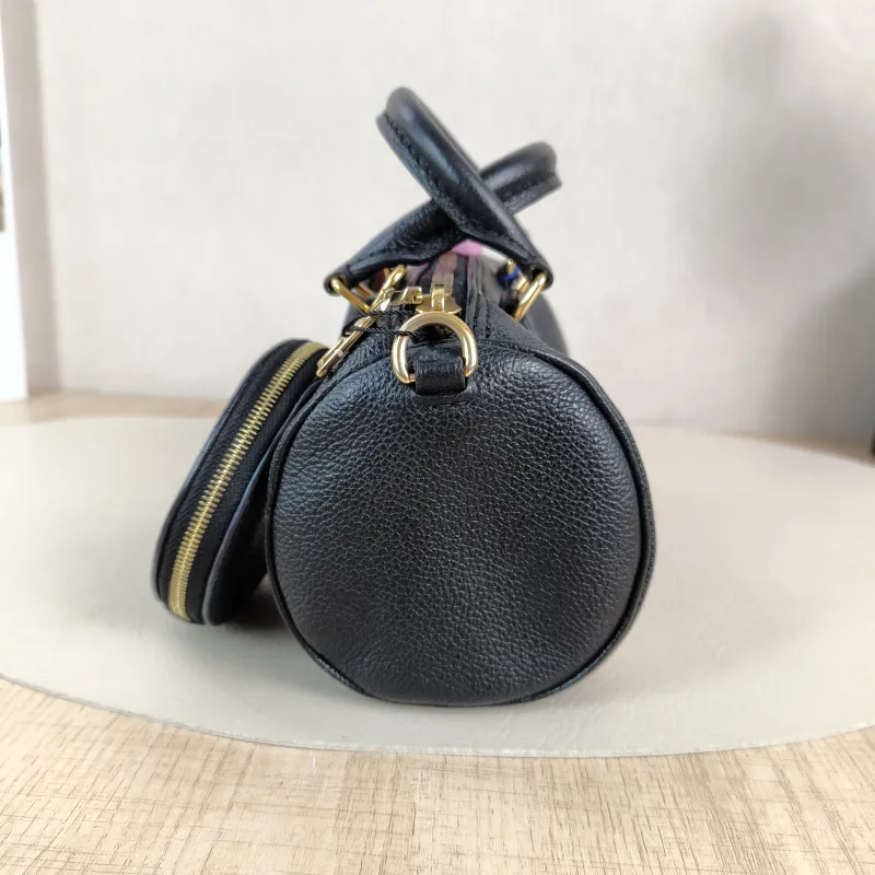 Louis Vuitton Crossbody Bag Papillon Black · White Monogram Empreinte Embossed Calfskin BB 20 × 10 × 10 cm — detail view 9 of 12
