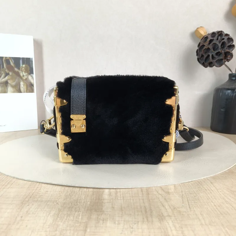 Louis Vuitton Crossbody Bag Side Trunk Box Black Small 19 × 7 × 12.5 cm