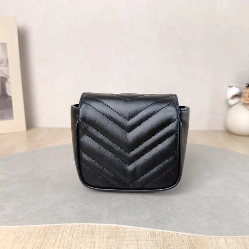 GUCCI Crossbody Bag GG Marmont Marmont Black Calfskin Mini 12 × 7 × 12.5 cm — cover view 5 of 5