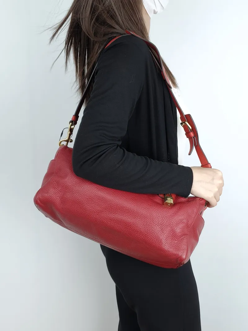 LOEWE Top Handle Bag Top Handle Bag Red Calfskin One Size34 × 16 × 18 cm — on-model view 1 of 3